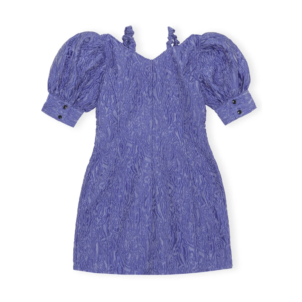 Ganni Paarse Iris V-Hals Mini Jurk Purple Dames