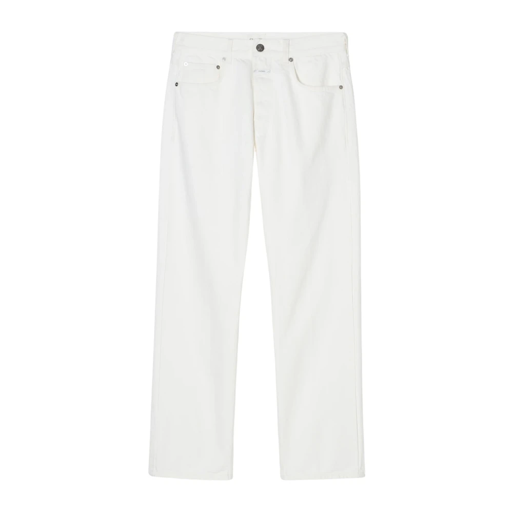 Closed Women's Beige Relaxed White Jeans - Straight Fit Jeans - W31 - Jeans