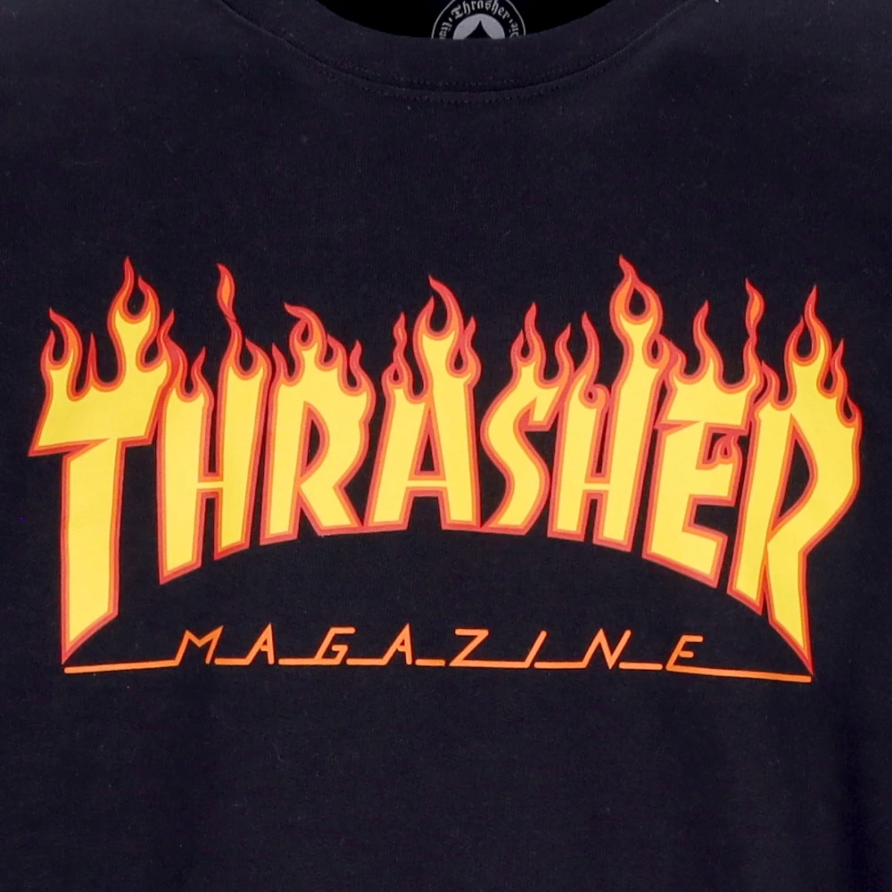 Thrasher Zwarte Flame Crewneck Sweatshirt Black Heren