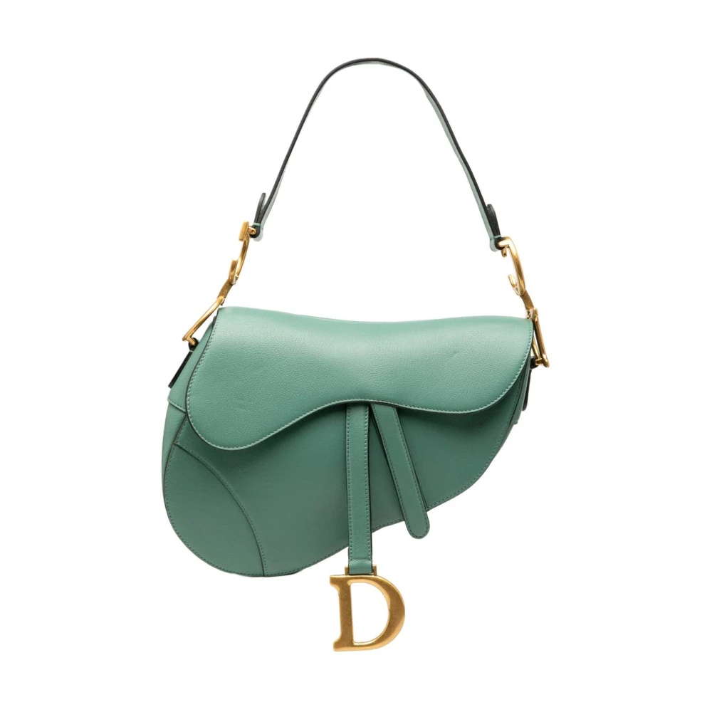 Dior Vintage Women's Green Pre-Owned Saddle Bag