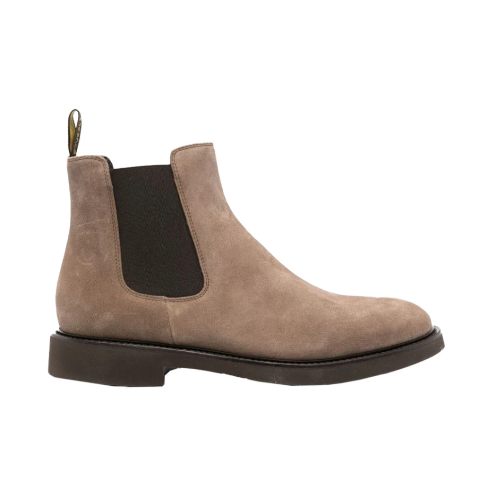Doucal's Brown Chelsea Boots, Male, 8 1/2 Uk, Suede Leather Chelsea Ankle Boots