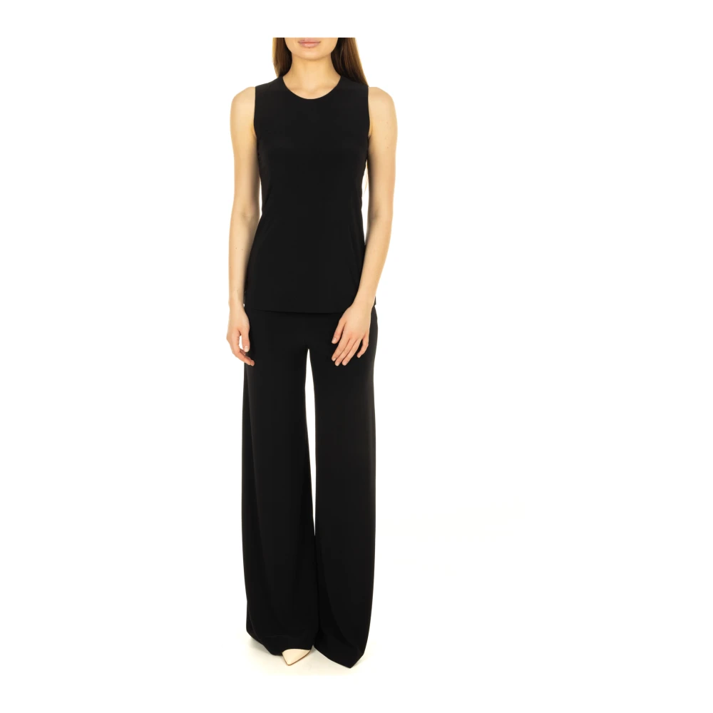 Norma Kamali Zwarte Flared Broek Black Dames