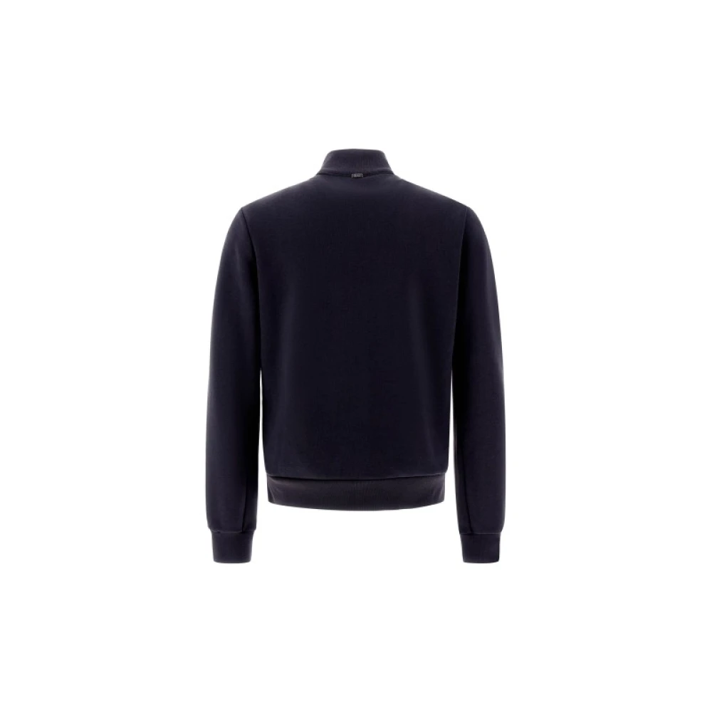Herno Gewatteerde Katoenen Gebreide Vest met Rits Blue Heren