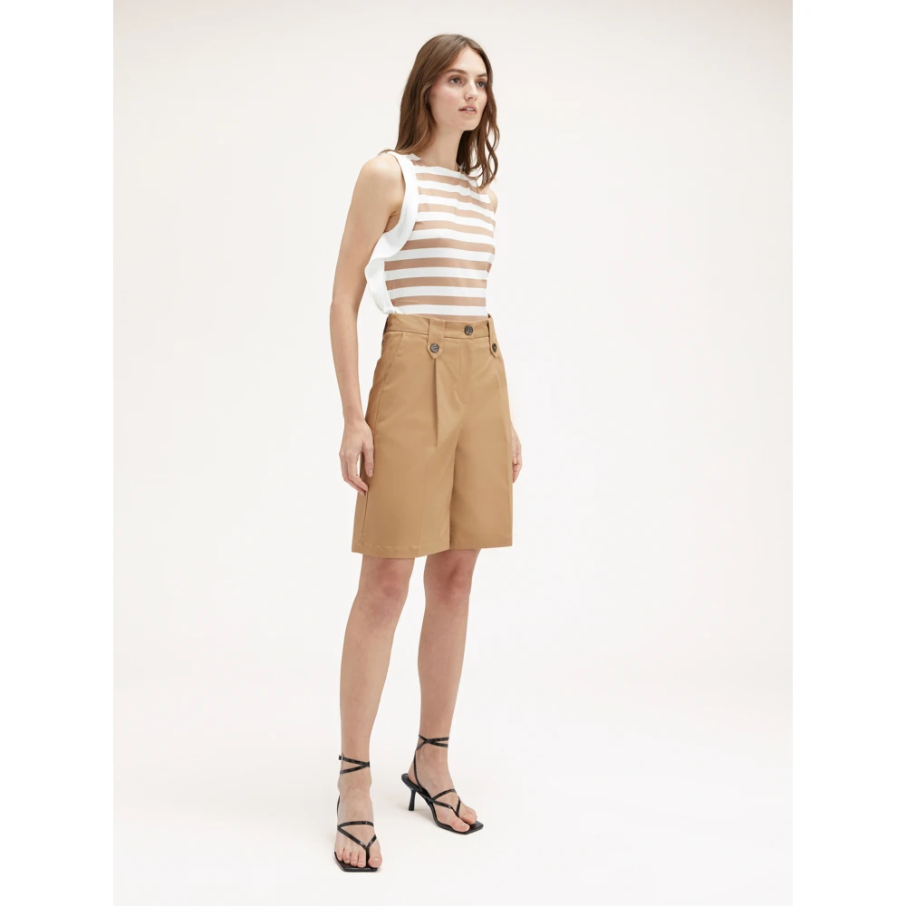 Motivi Gestreept Top met Ruches Multicolor Dames