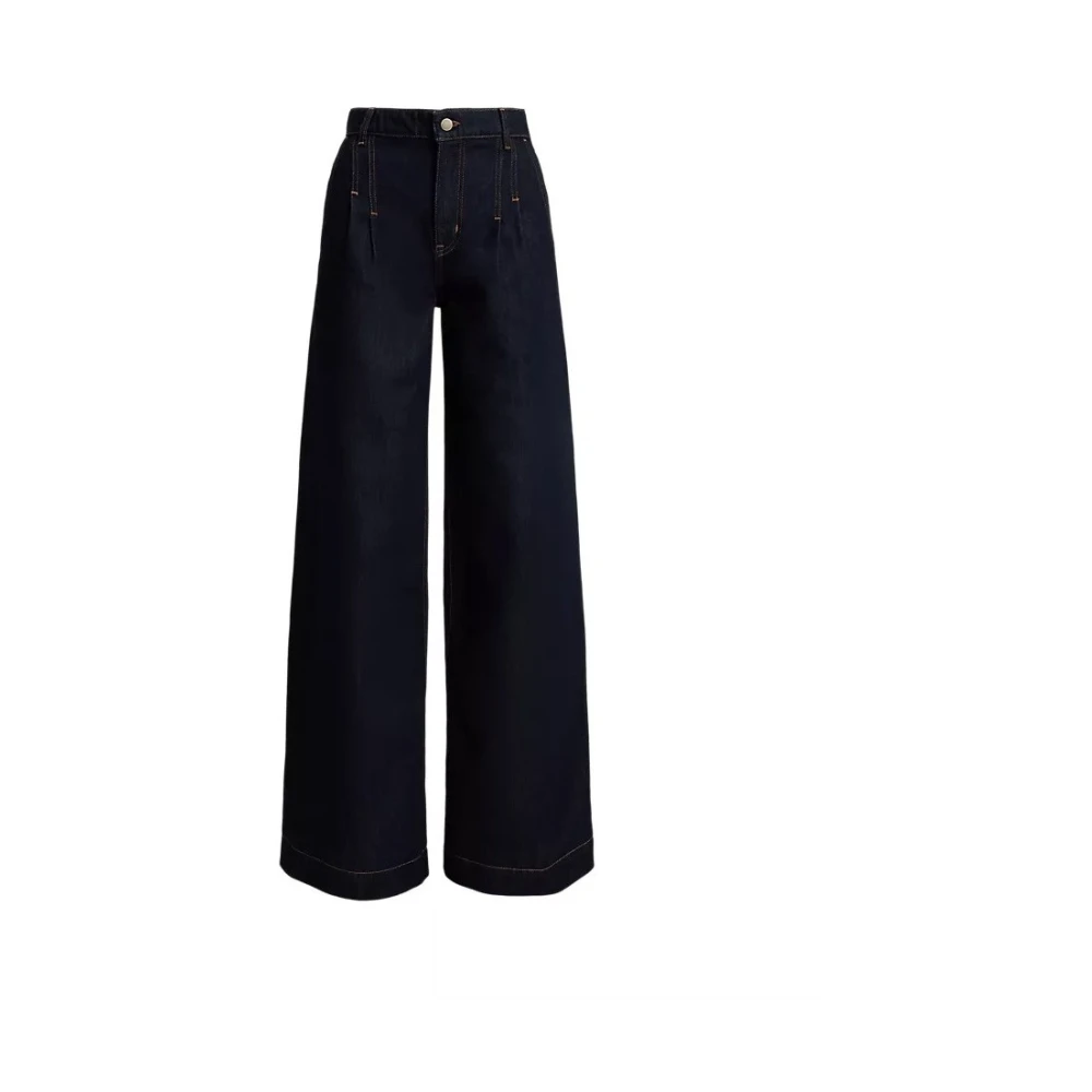 Ralph Lauren Women's Blue Wide Jeans, Xs, Wide Jeans