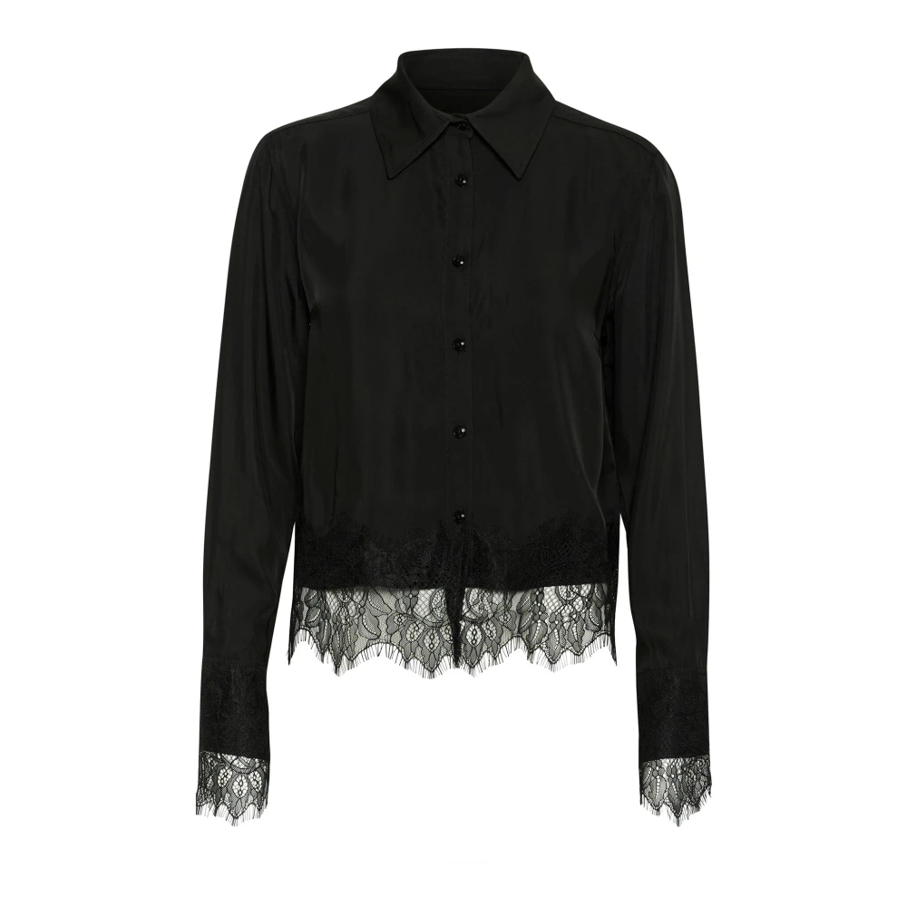Part Two Zwarte Kanten Blouse Black Dames