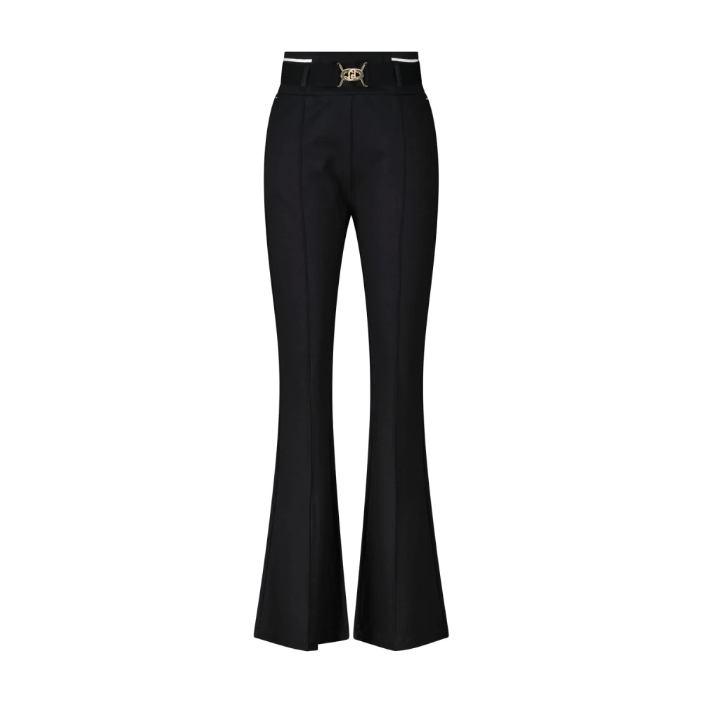 Liu Jo Wijde Jersey Broek Black Dames
