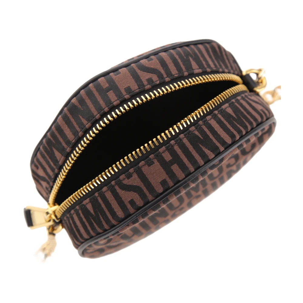 Moschino Ronde Logo Schoudertas Brown Dames