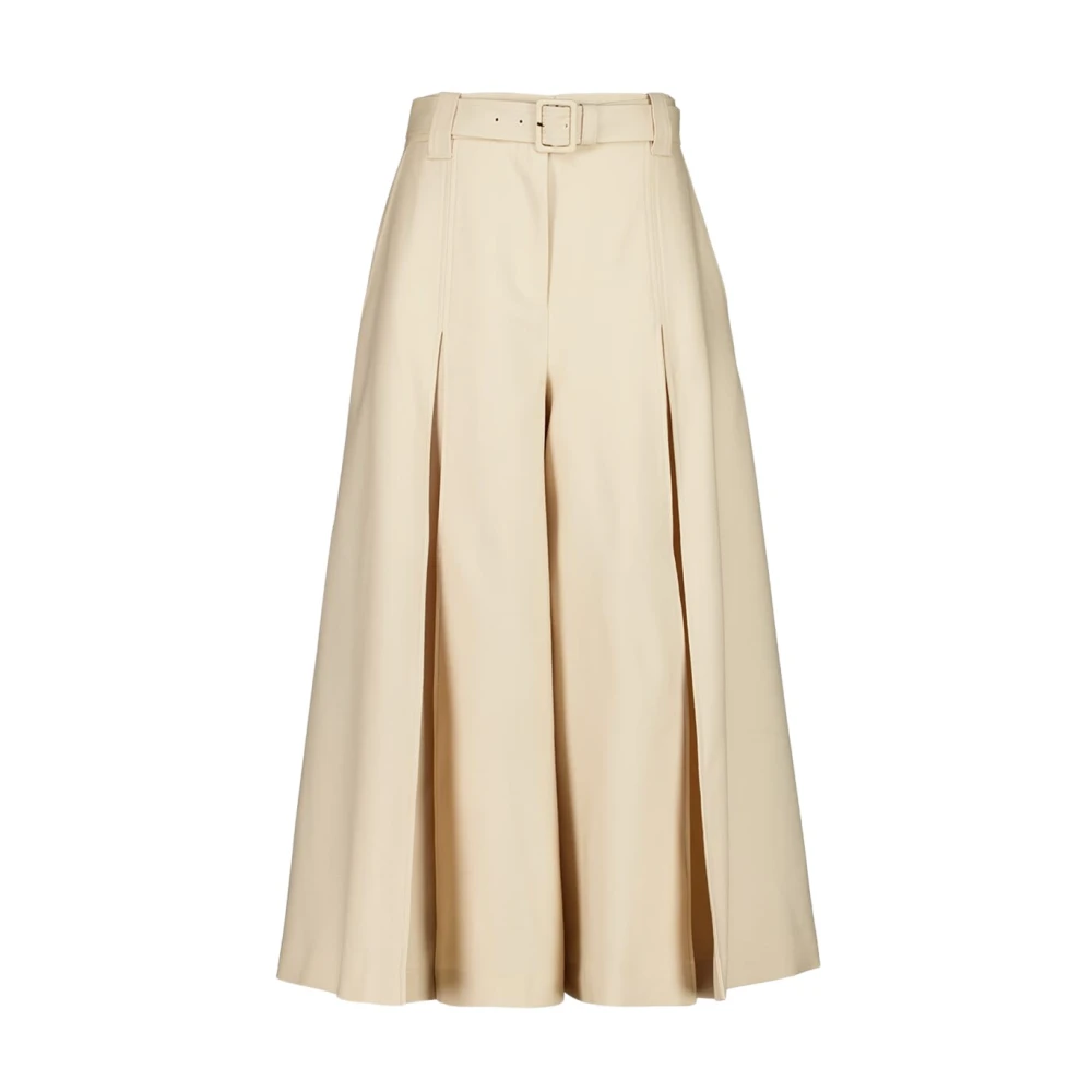 Zimmermann Women's Beige Midi Skirts, L, Hypnotic Wool Culottes