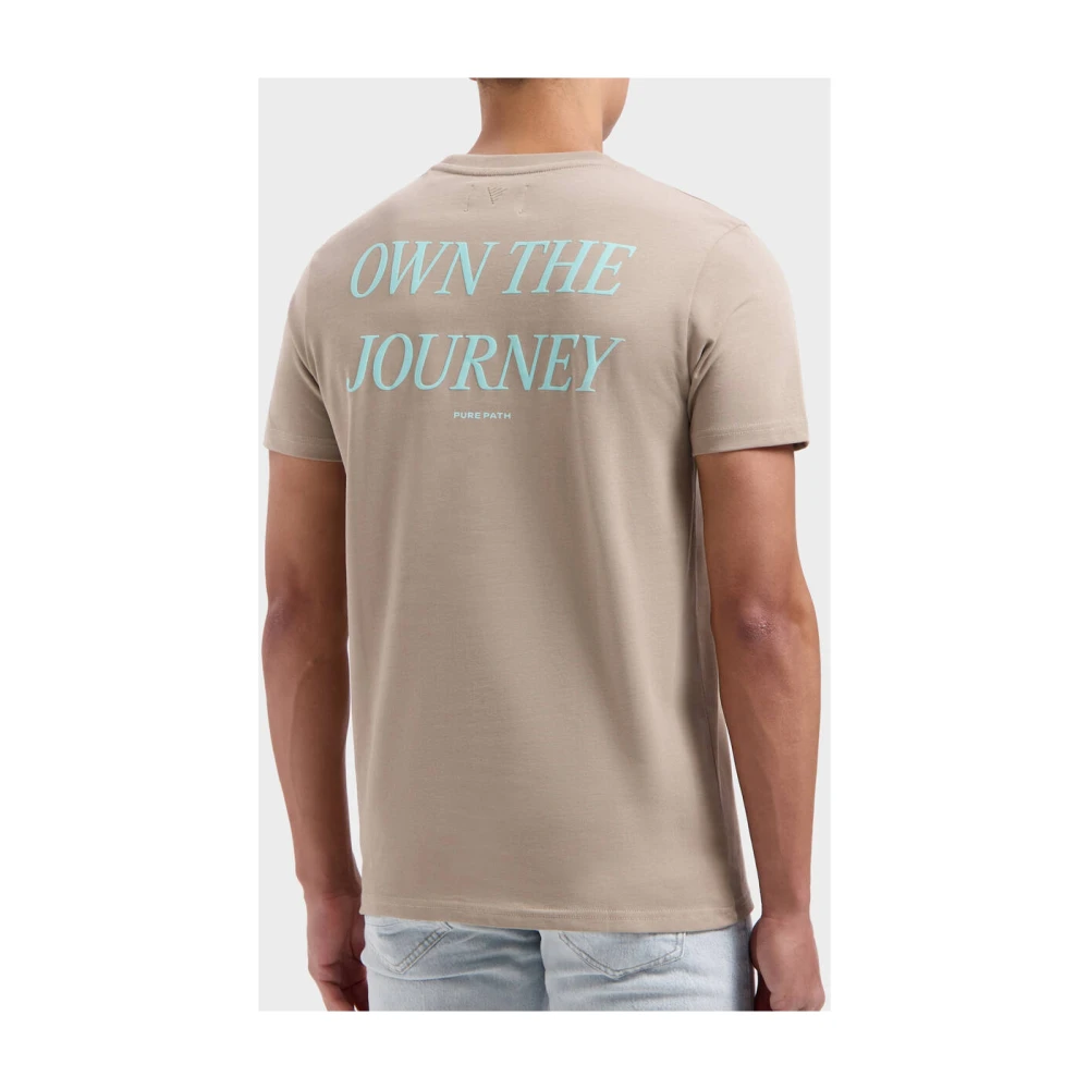 Pure Path Bedrukt T-shirt met korte mouwen Beige Heren