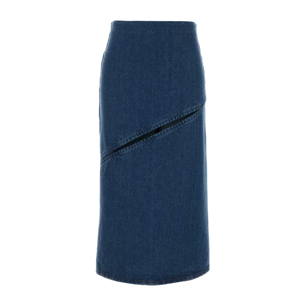 Jil Sander Kvinno Blå Kjolar Dam, L, Denim, Denim Skirt 02 Treated