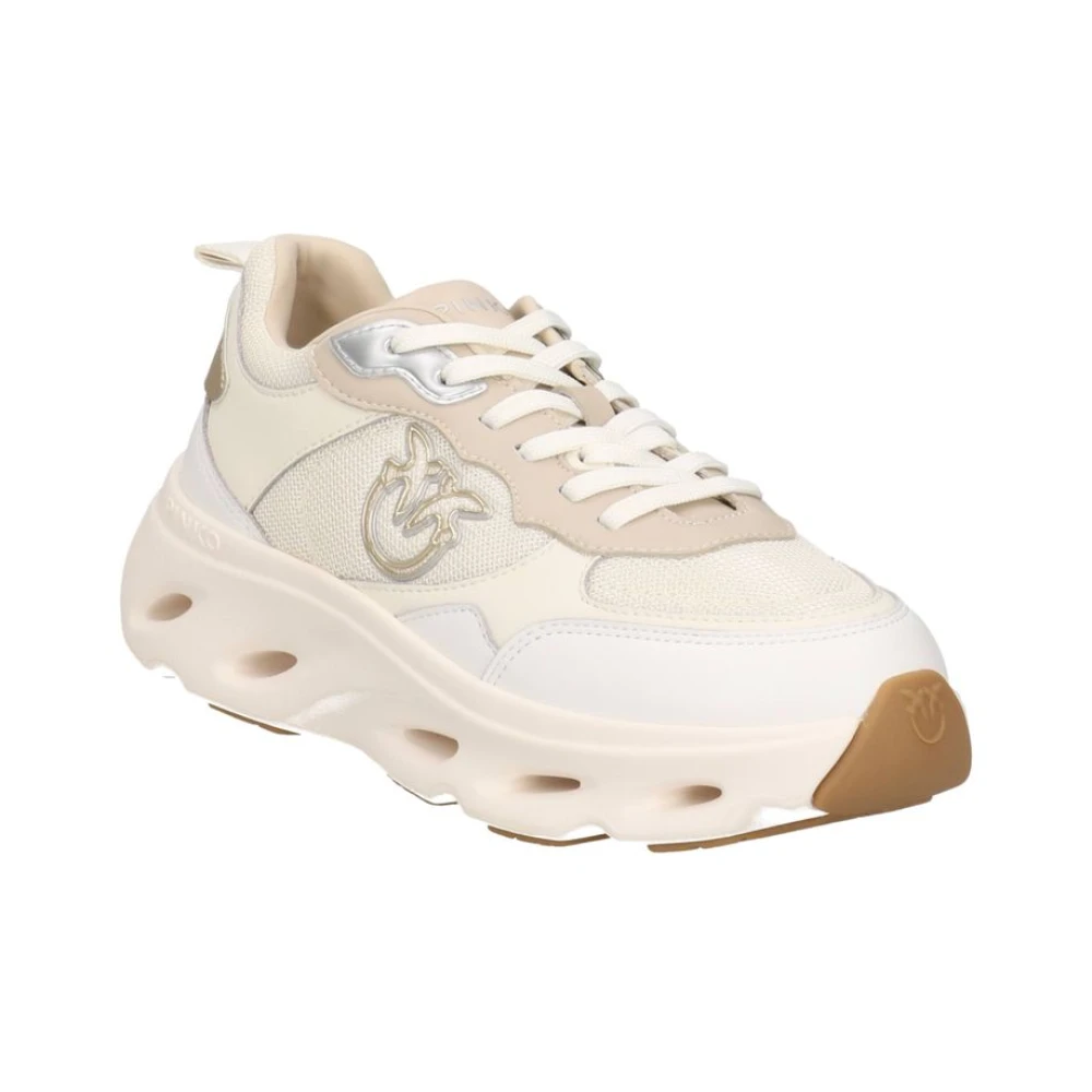 Pinko Sneakers met logo-applicatie Dames Schoenen Beige