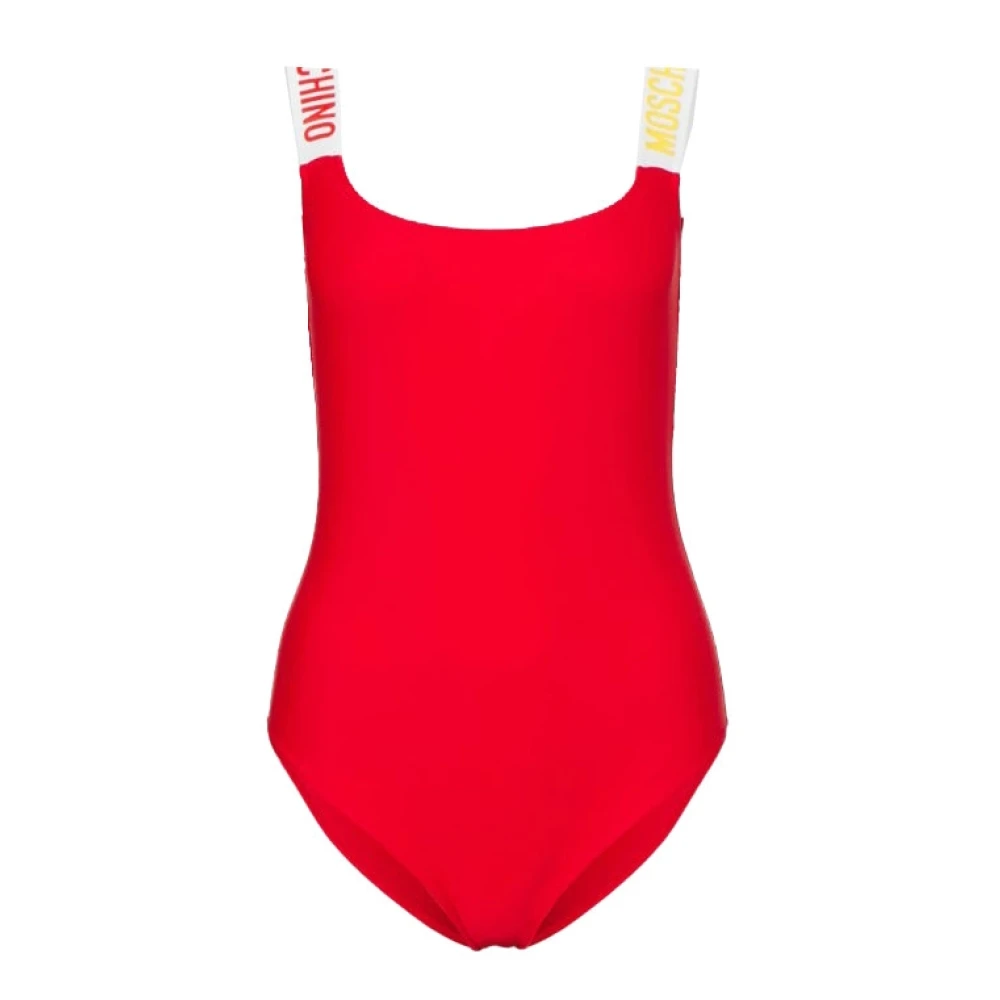 Moschino Women's Red Swimsuits, L, Logo Swimsuit