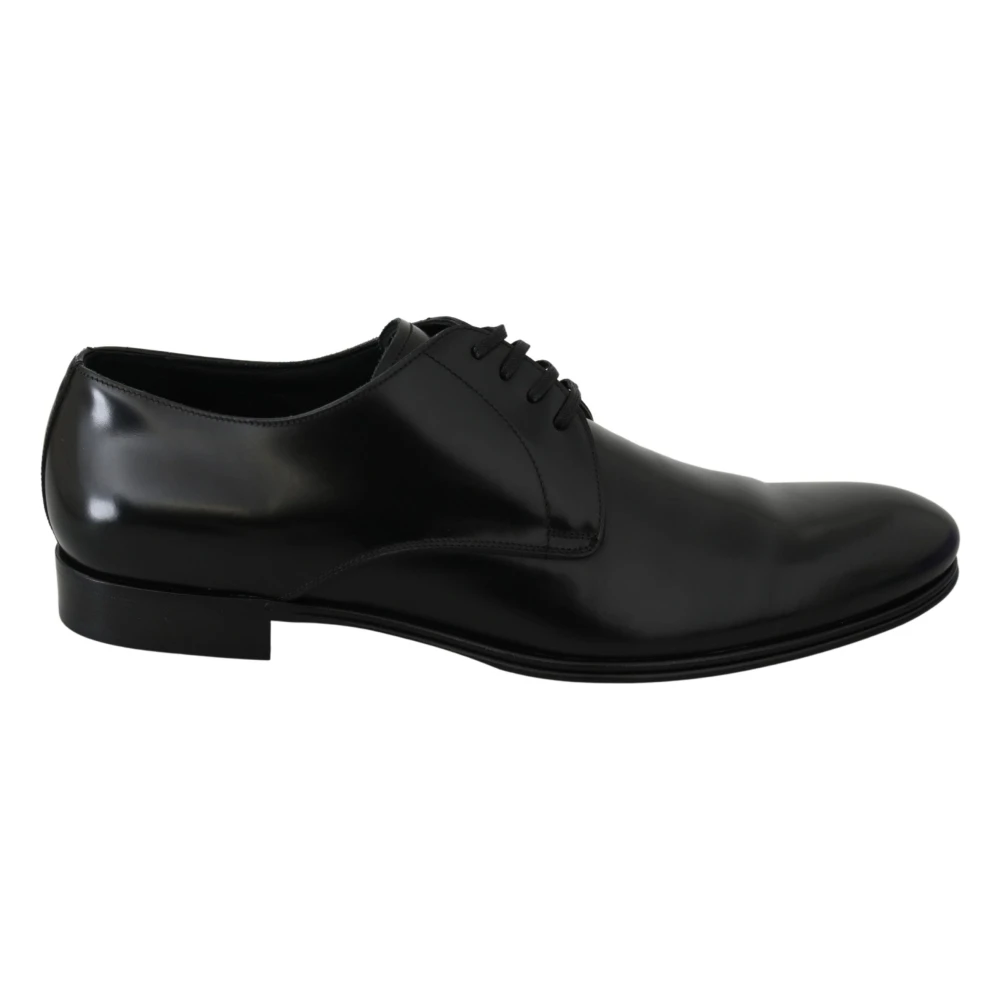 Dolce & Gabbana Men's Black Business Shoes,, Elegant Leather Derby Shoes Size 7
