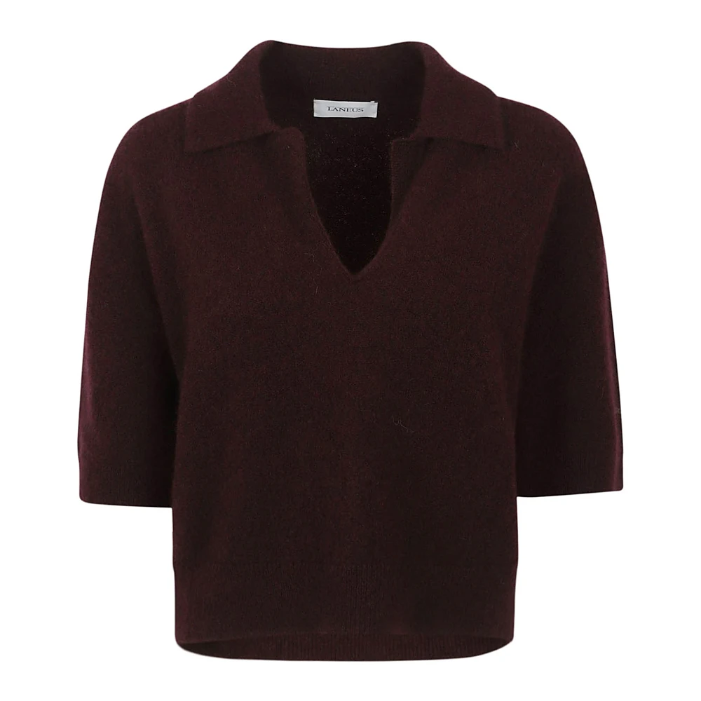 Laneus Kasjmier Zijde Mix Bordeaux T-shirts Polos Red Dames