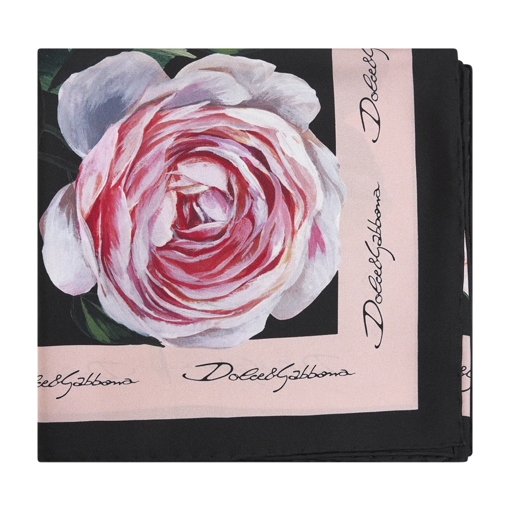 Dolce & Gabbana Zijden Pioenroosprint Sjaal Multicolor Dames