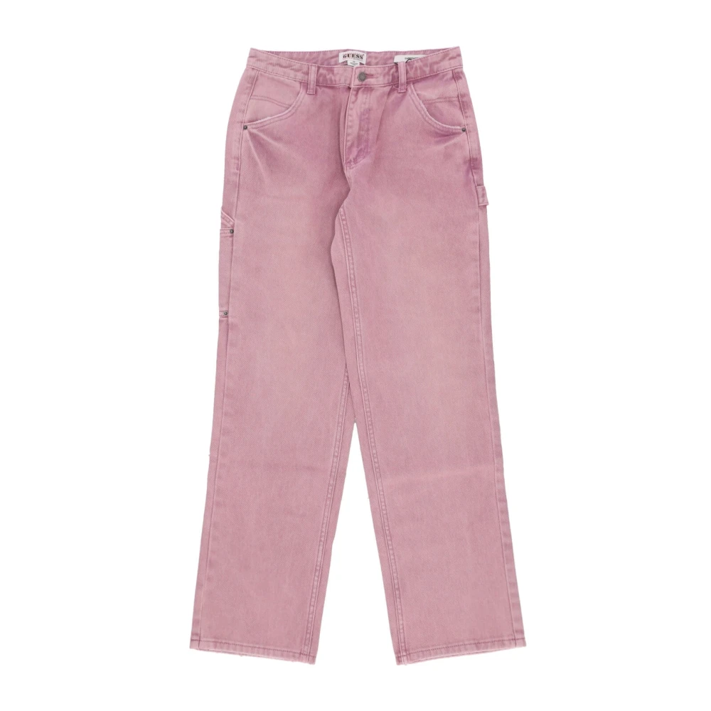Guess Roze Timmerman Broek Overdye Stijl Pink Dames