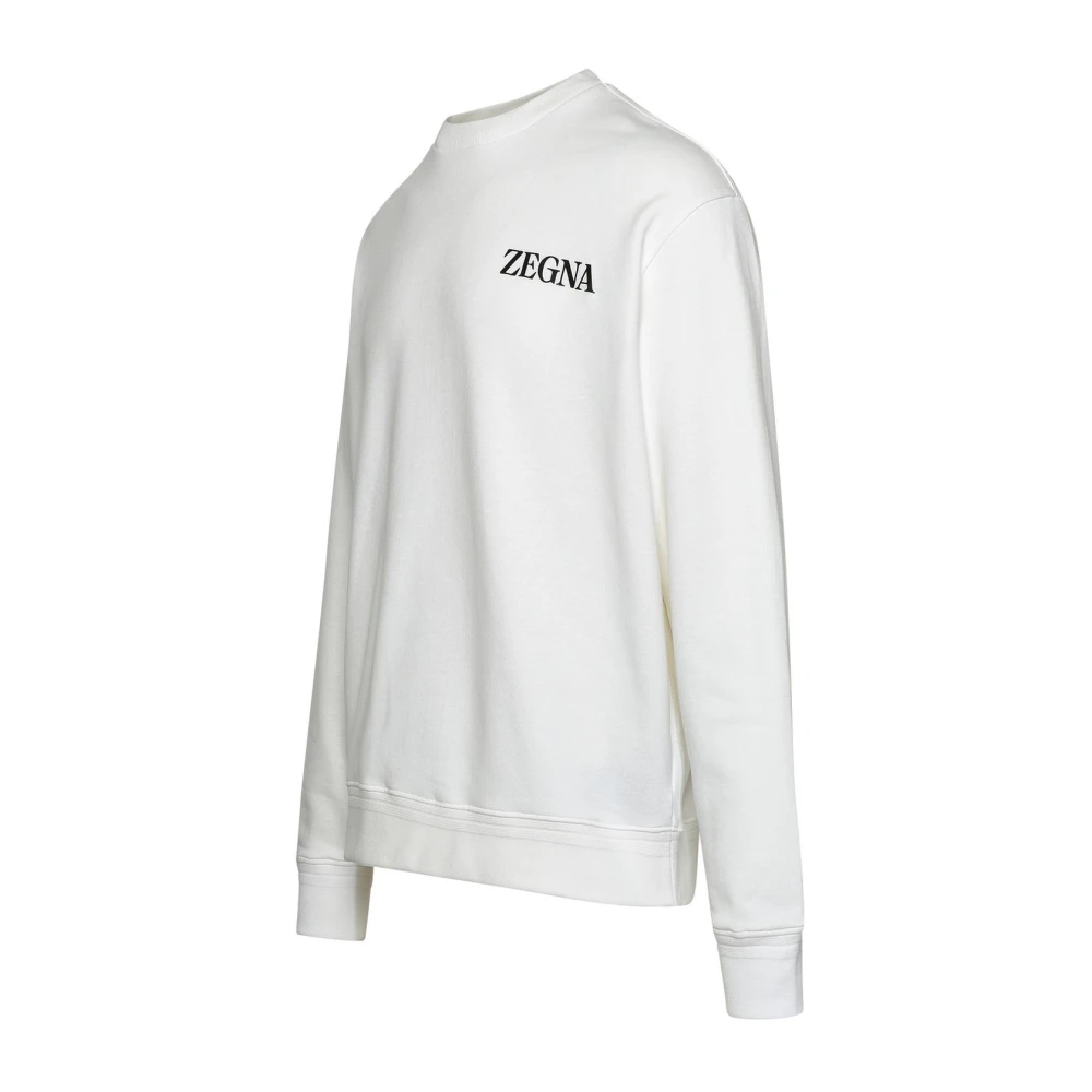 Ermenegildo Zegna Witte Katoenen Sweatshirt White Heren