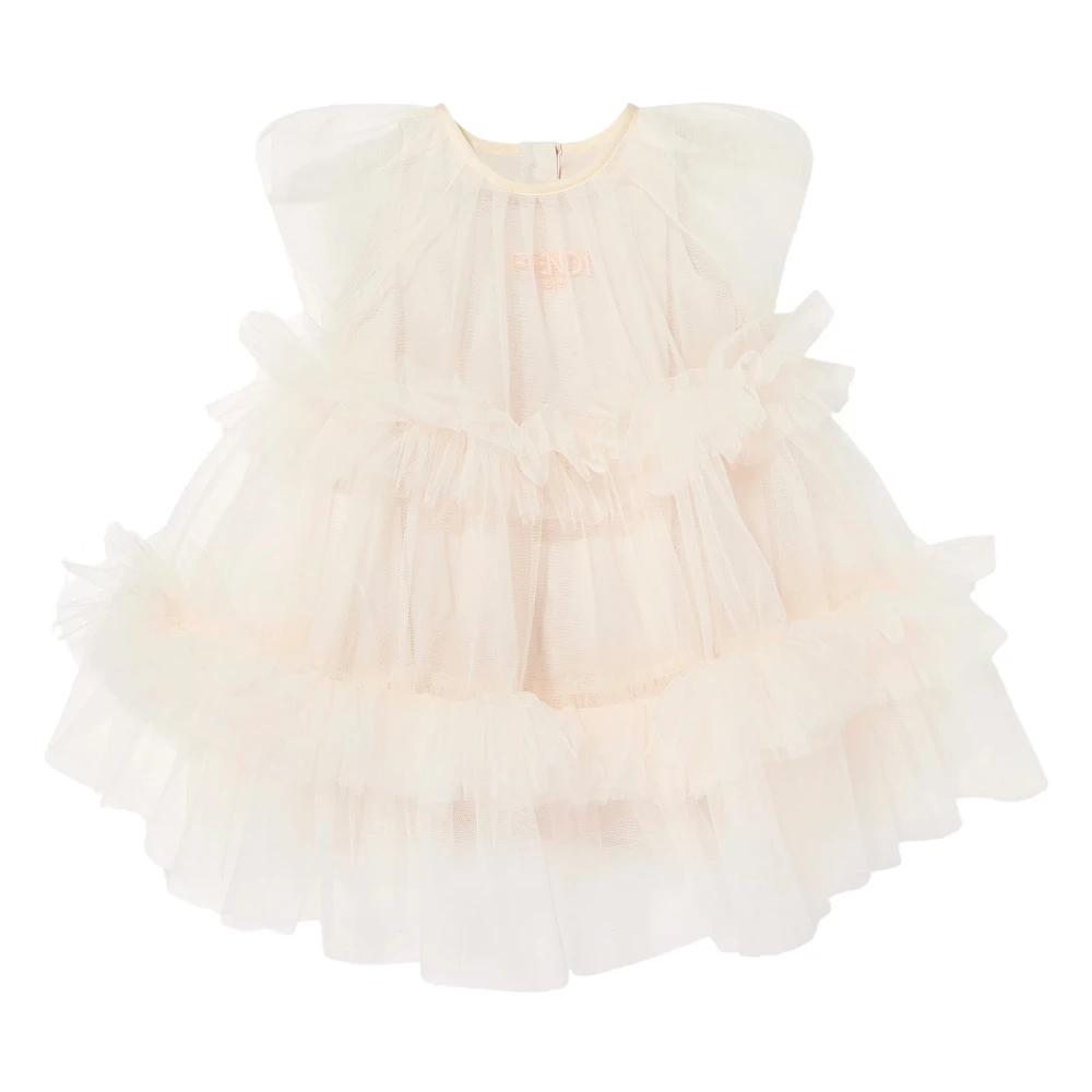 Fendi Girls Pink Tulle Dress - Kids Occasion Wear - 2 Y - Kids