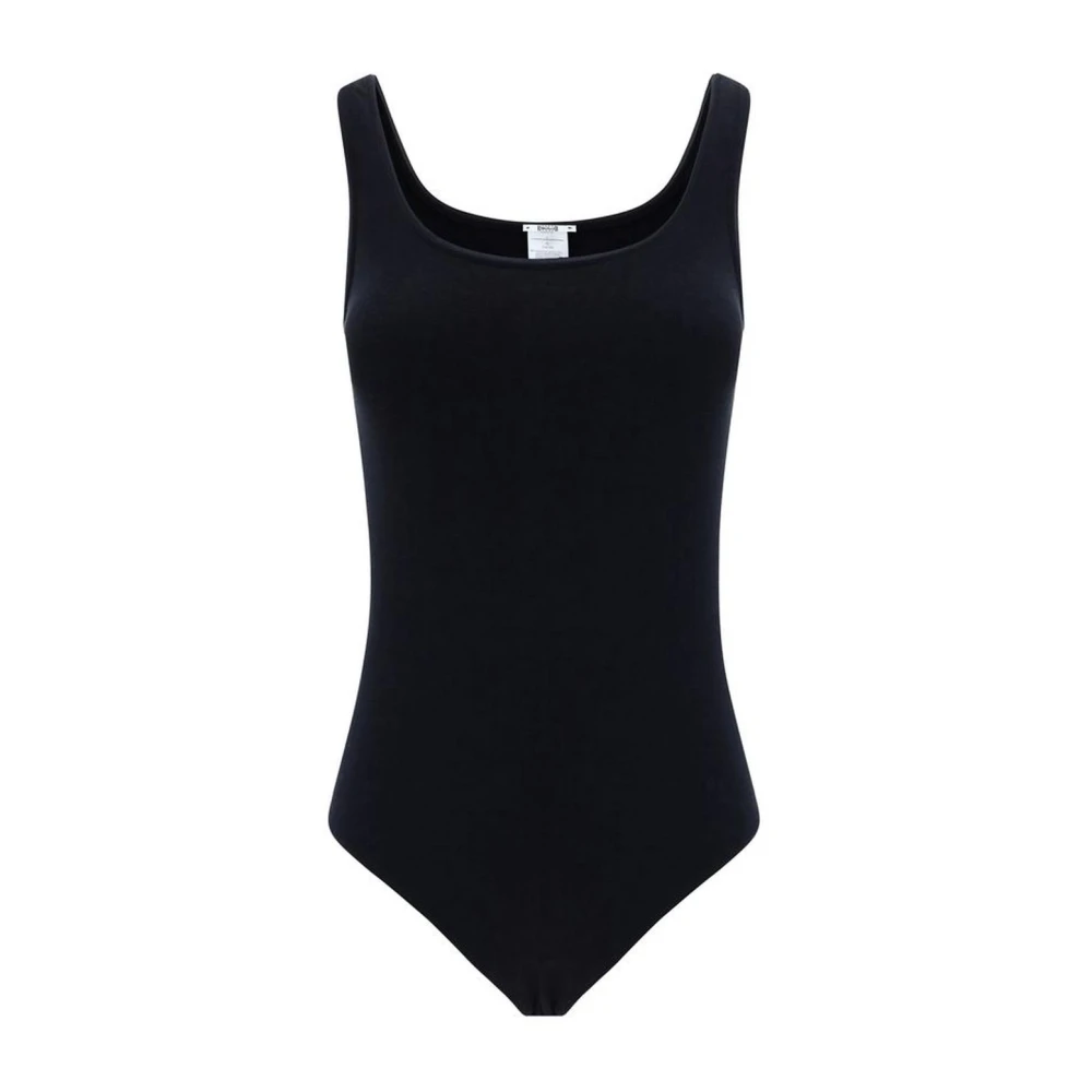 Wolford Monochrome Mouwloze Bodysuit met Snap Sluiting Black Dames