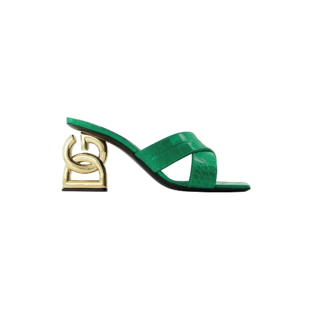 Dolce & Gabbana Groene Leren Hakken Green Dames