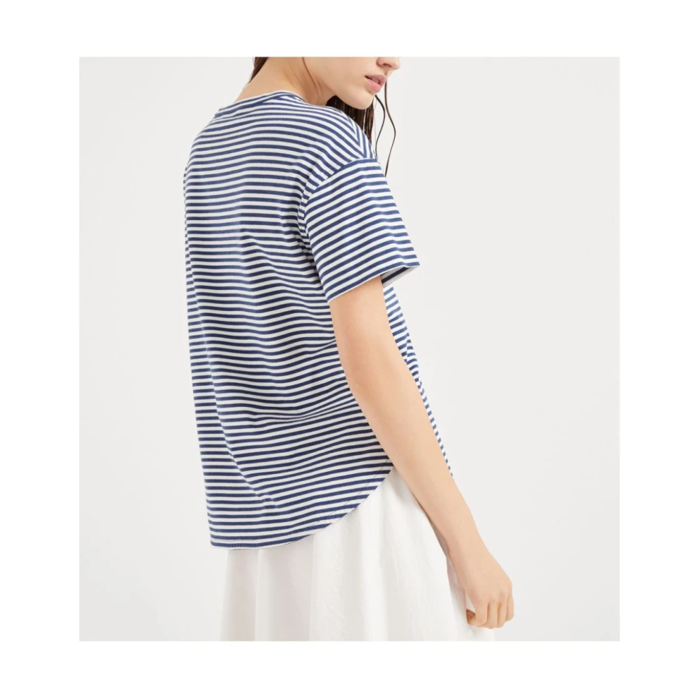 BRUNELLO CUCINELLI Stijlvolle T-shirts en Polos Blue Dames
