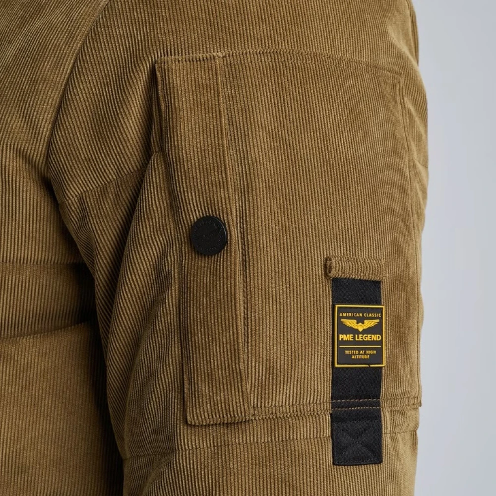PME Legend Corduroy Gobbler Jack met Verstelbare Capuchon Beige Heren