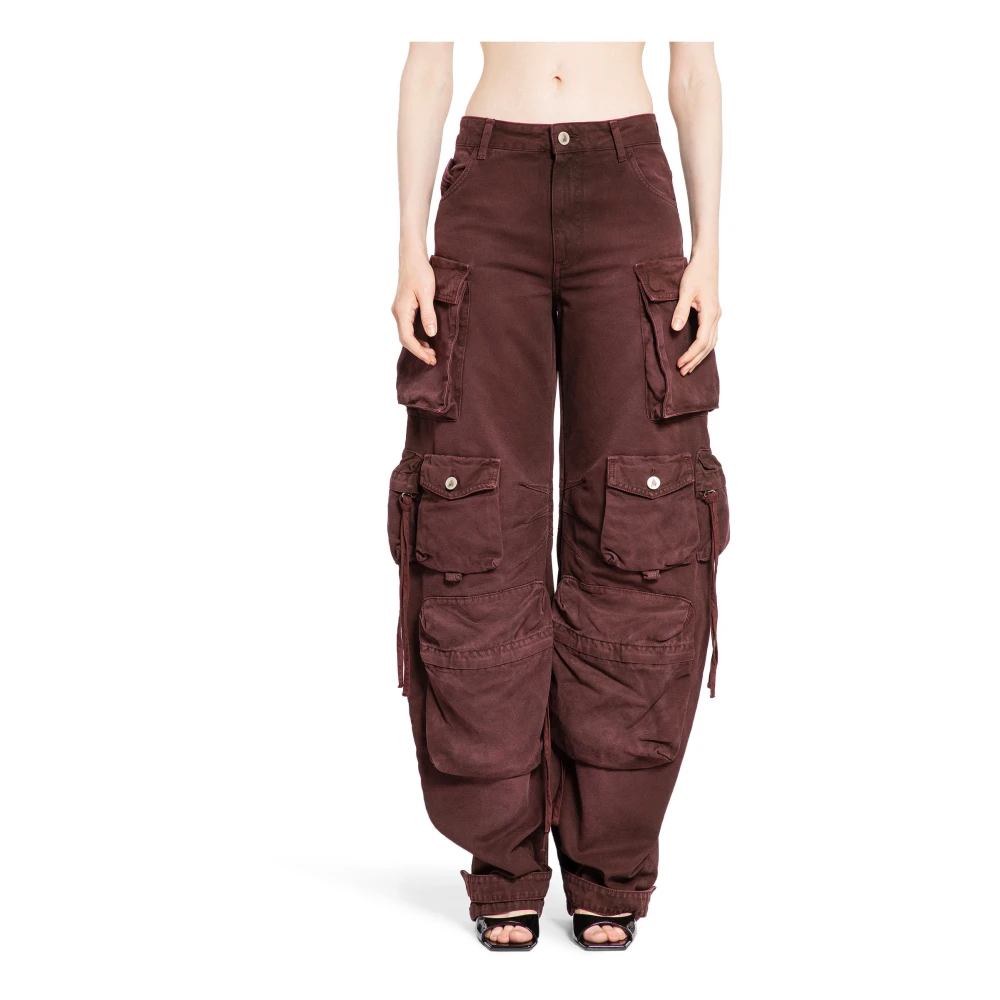 The Attico Cargo Denim Broek Brown Dames