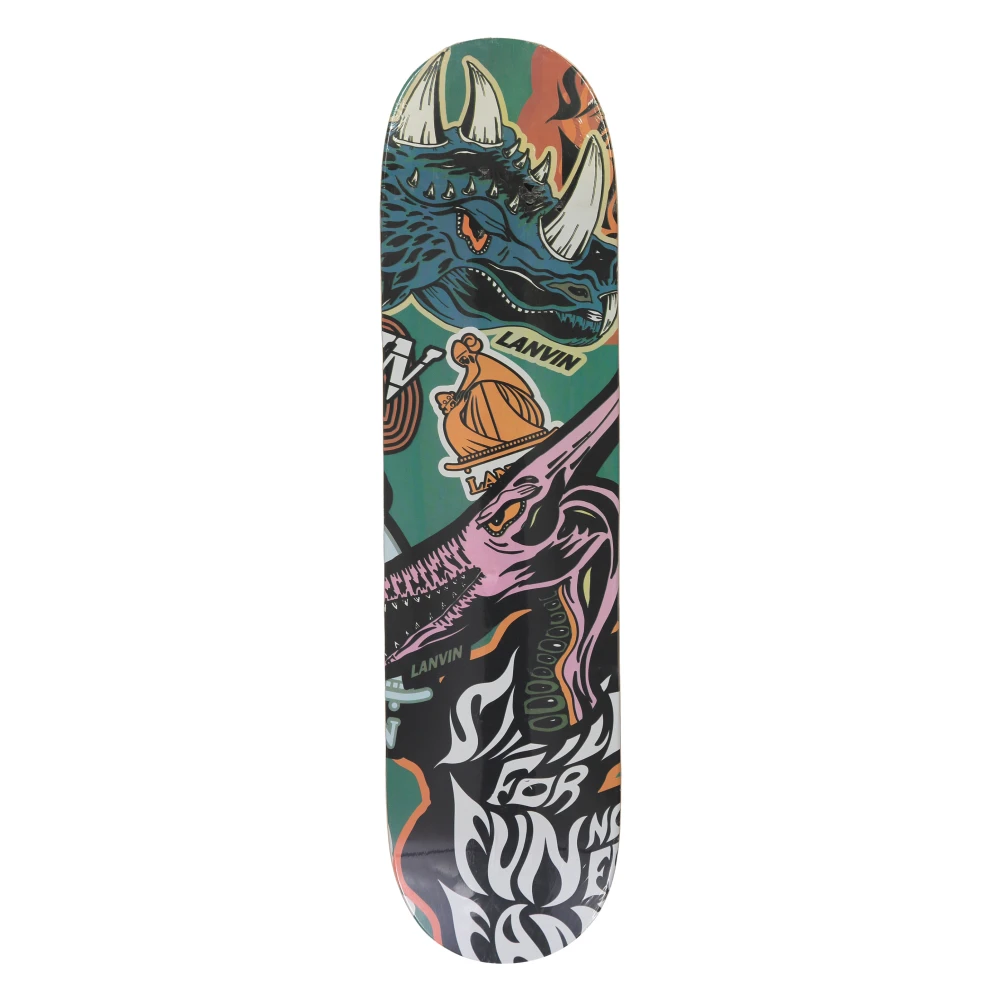 Lanvin Grafische Print Skateboard Triptiek Multicolor Heren