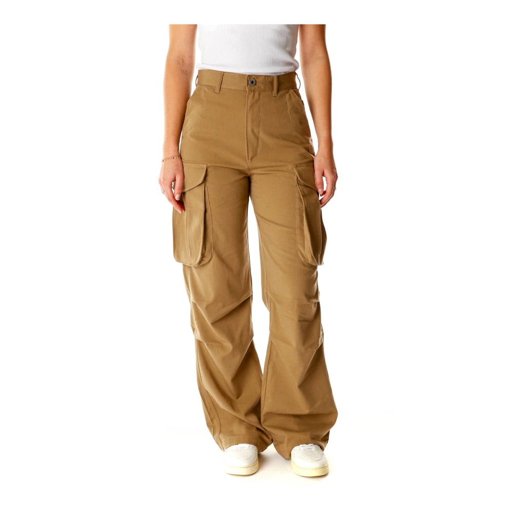 G-Star Cargo Broek Hoge Taille Stijl Brown Dames