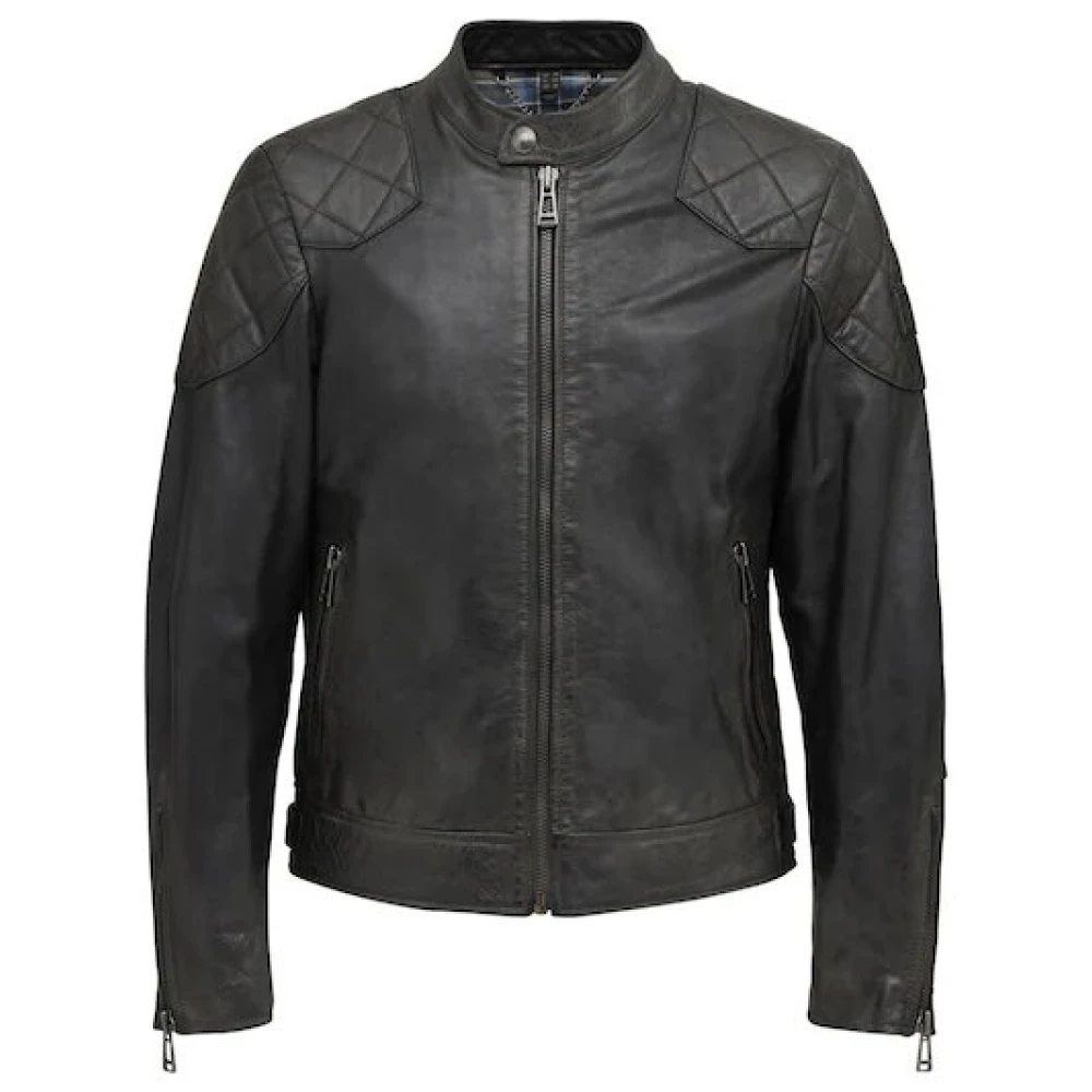 Belstaff Hand Waxed Leather Zwarte Jas Black Heren