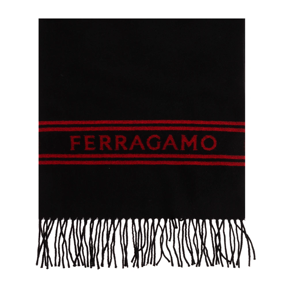 Salvatore Ferragamo Wollen sjaal Black Heren