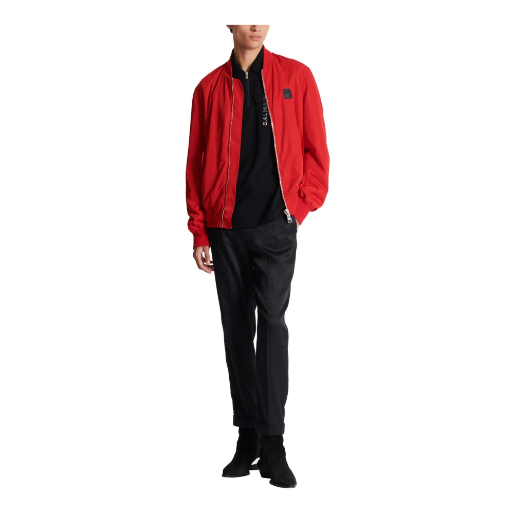 Balmain Gelamineerde Rits Polo Black Heren