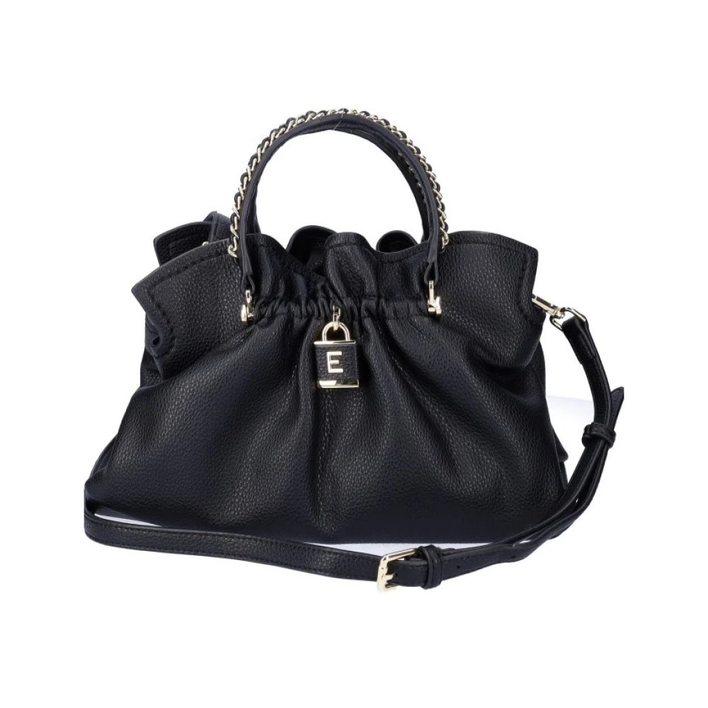Ermanno Scervino Zwarte Schoudertas met Voorlogo Black Dames