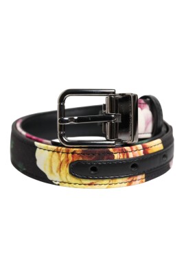 black-floral-brocade-metal-buckle-belt