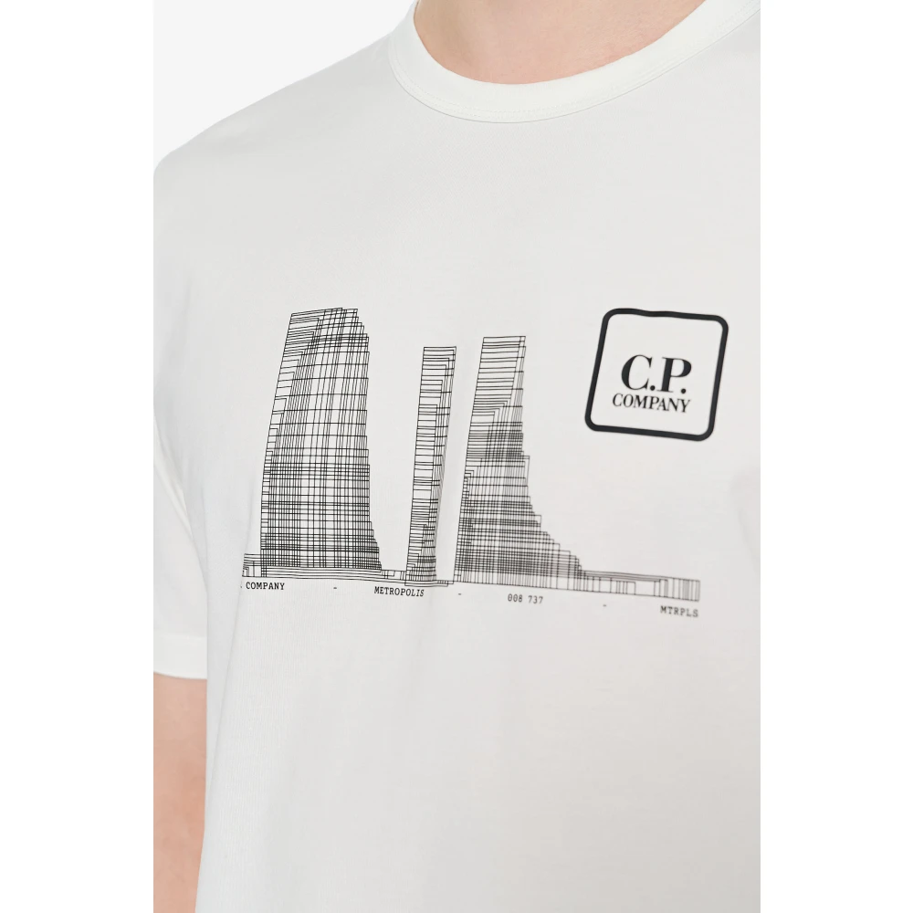 C.P. Company Witte Katoenen Regular Fit T-shirt White Heren