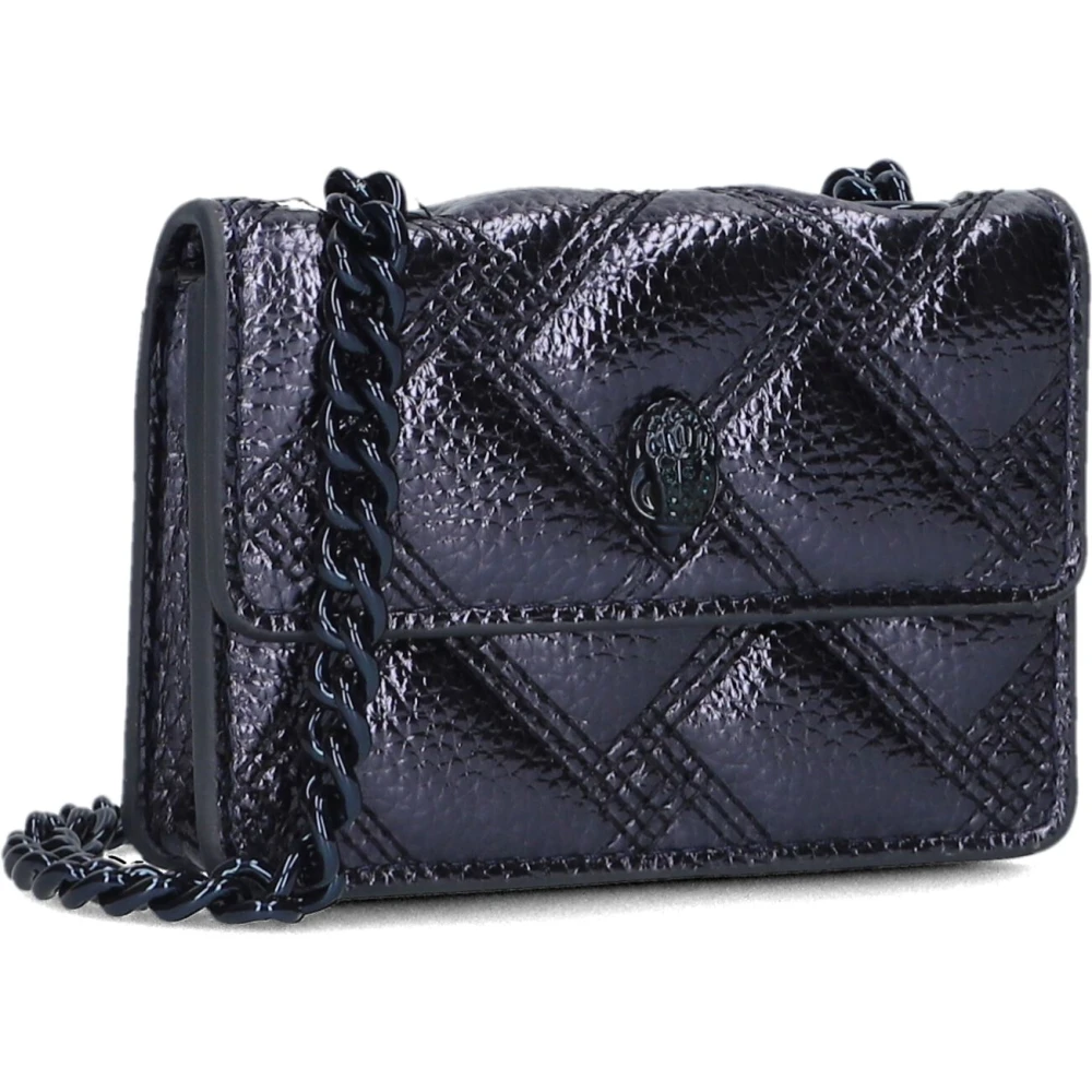 Kurt Geiger Blauw Leren Portemonnee Micro Kensington Blue Dames