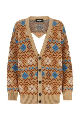 cardigan-en-laine-melangee-brode
