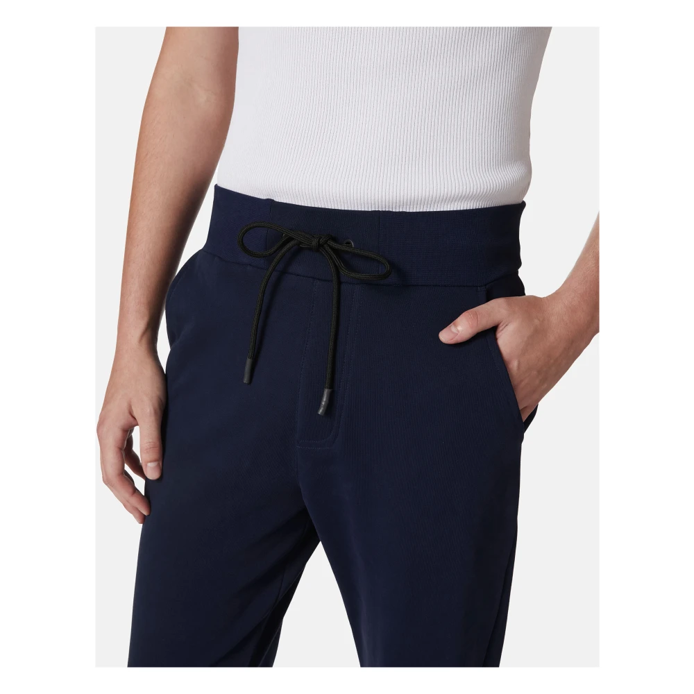 Iceberg Blauwe katoenen fleecejoggingbroek met berenprint Blue Heren