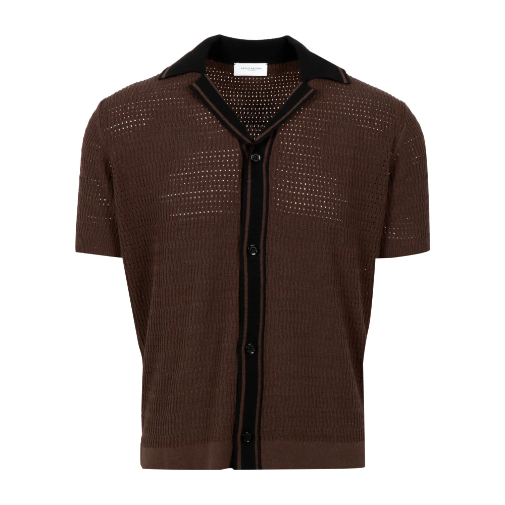 Paolo Pecora Hombre Marrón - Camiseta Polo De Punto De Seda - Knitwear - L