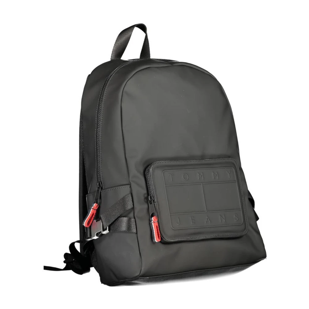 Tommy Hilfiger Zwarte Polyester Rugzak met Meerdere Zakken Black Heren