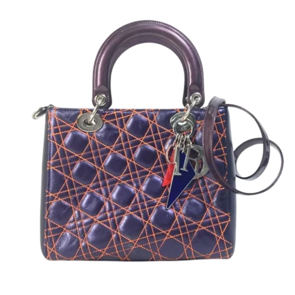 Dior Vintage Pre-owned Leather dior-bags Purple Dames