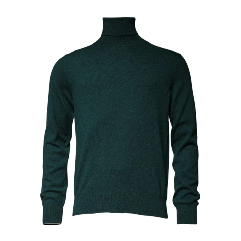 Dolce & Gabbana Men's Green Cashmere Knitwear,, Cashmere Turtleneck Pullover Jumper Large