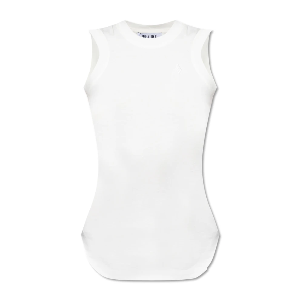 The Attico Top met logo White Dames