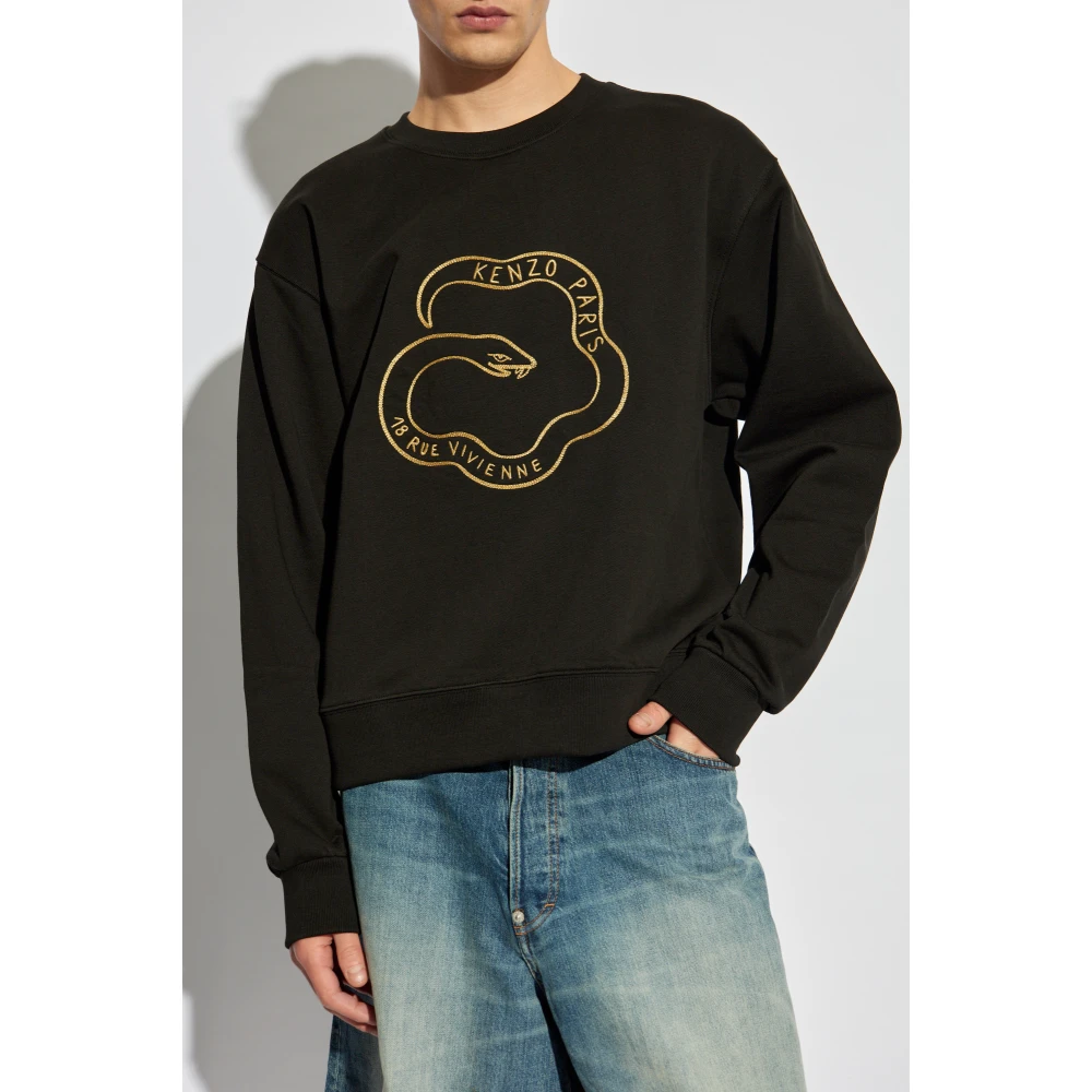 Kenzo Sweatshirt met geborduurd logo Black Heren