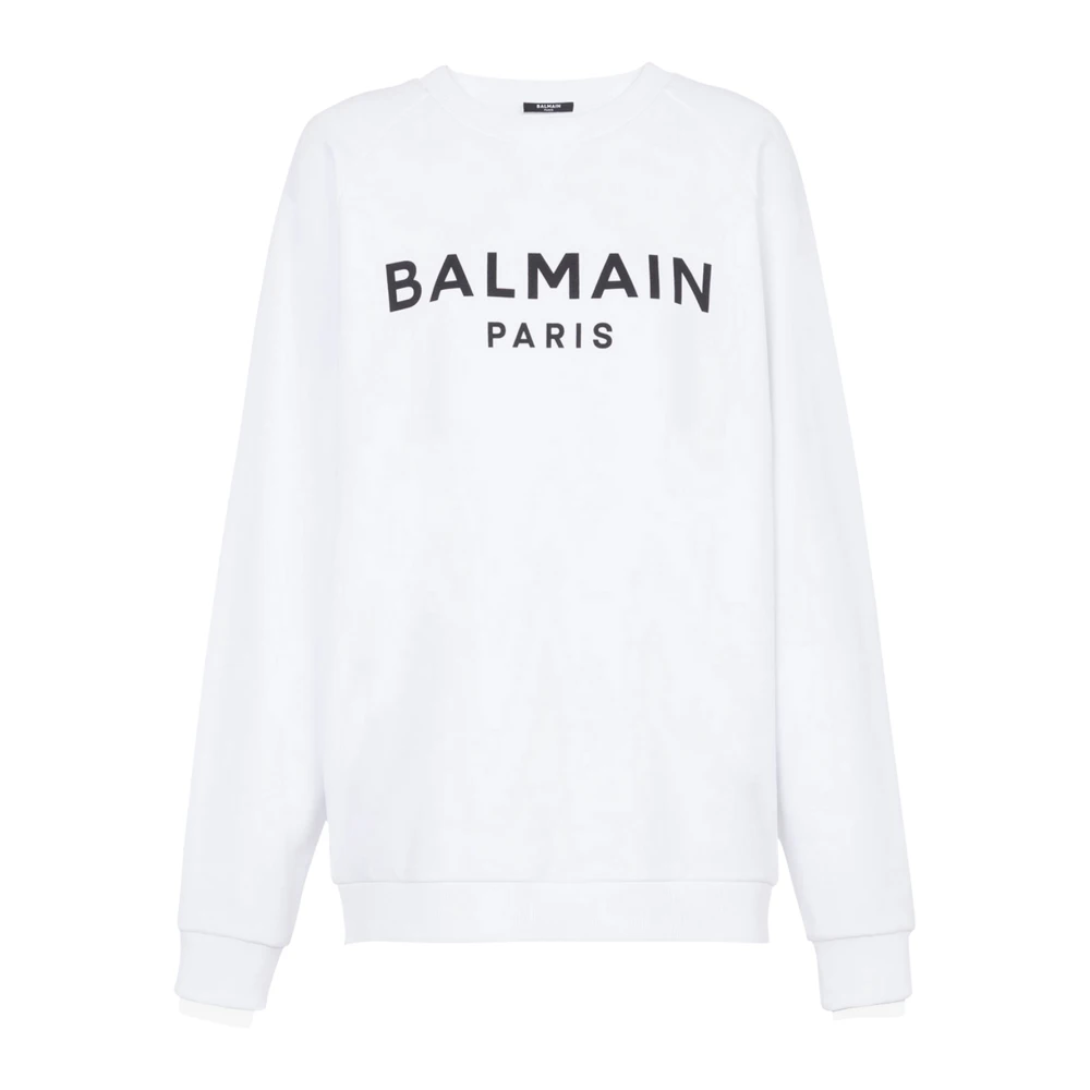 Balmain Katoenen bedrukte logo-sweatshirt White Heren