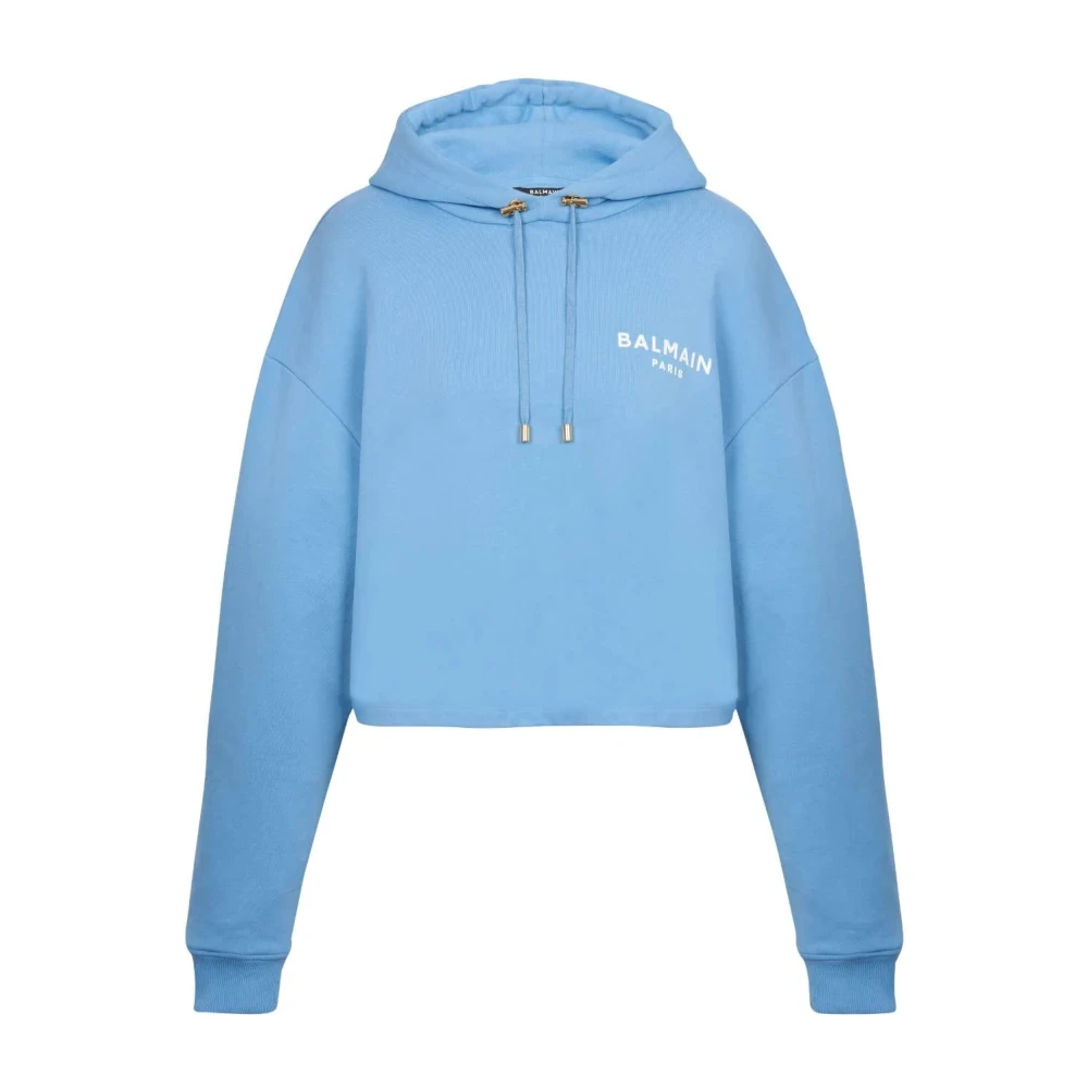 Balmain Hoodie met Flocking Blue Dames