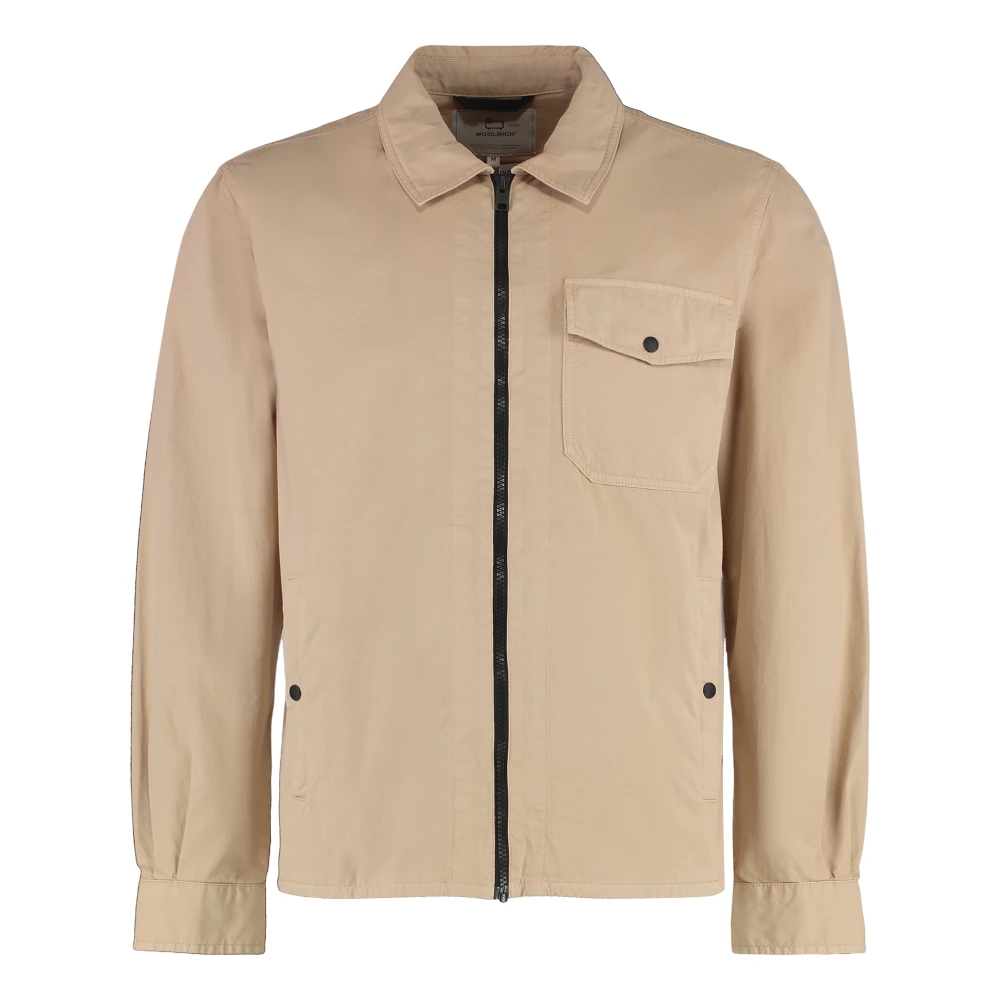Woolrich Herr Beige Jackor M, Bomull, Gabardin Overshirt