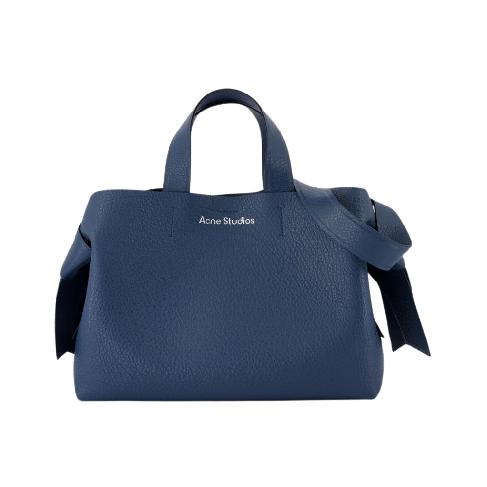 Acne Studios Blauwe Leren Schoudertas met Ketting Blue Heren