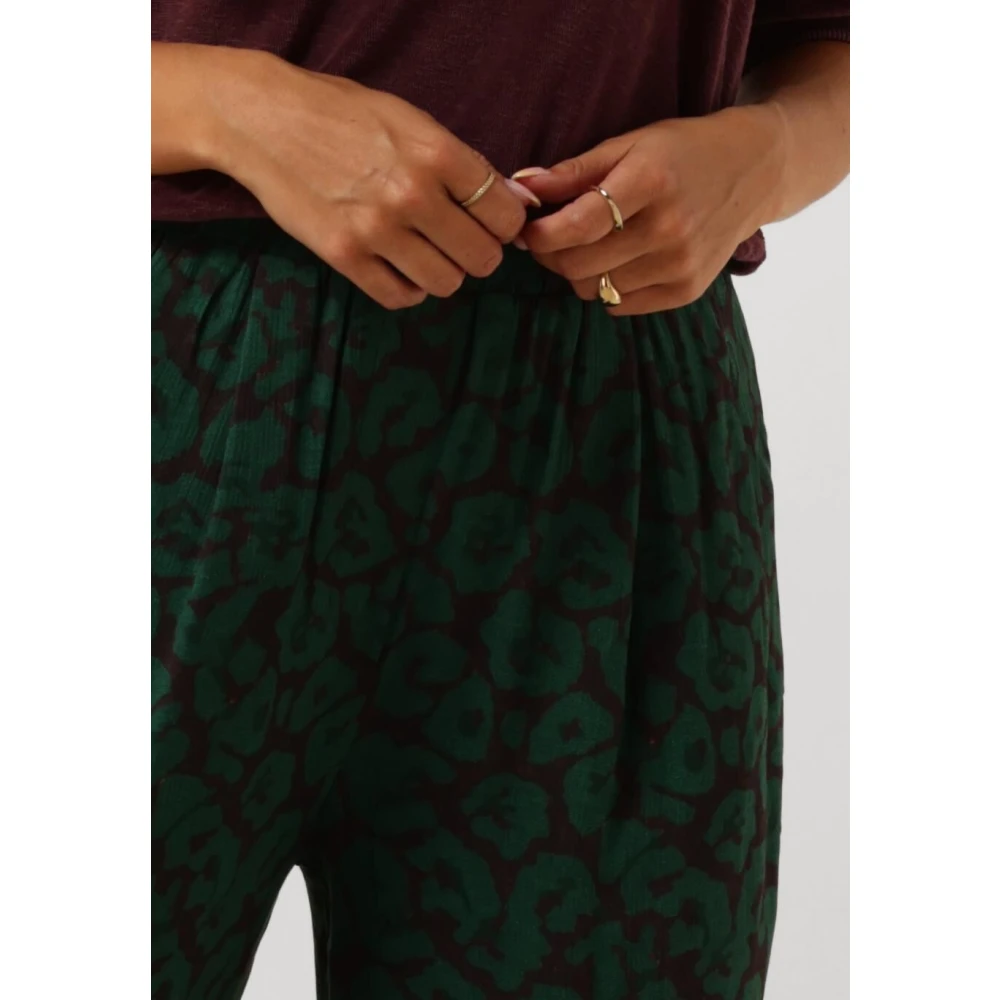 By-Bar Gestippelde Wijde Broek Green Dames